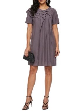 Marni Ruffle Pleated Summer Dress Size IT34/US2 Grey GUC